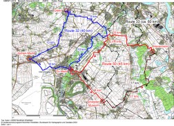 Karte des Niederrheinischen Radwandertages 2014 in Grevenbroich